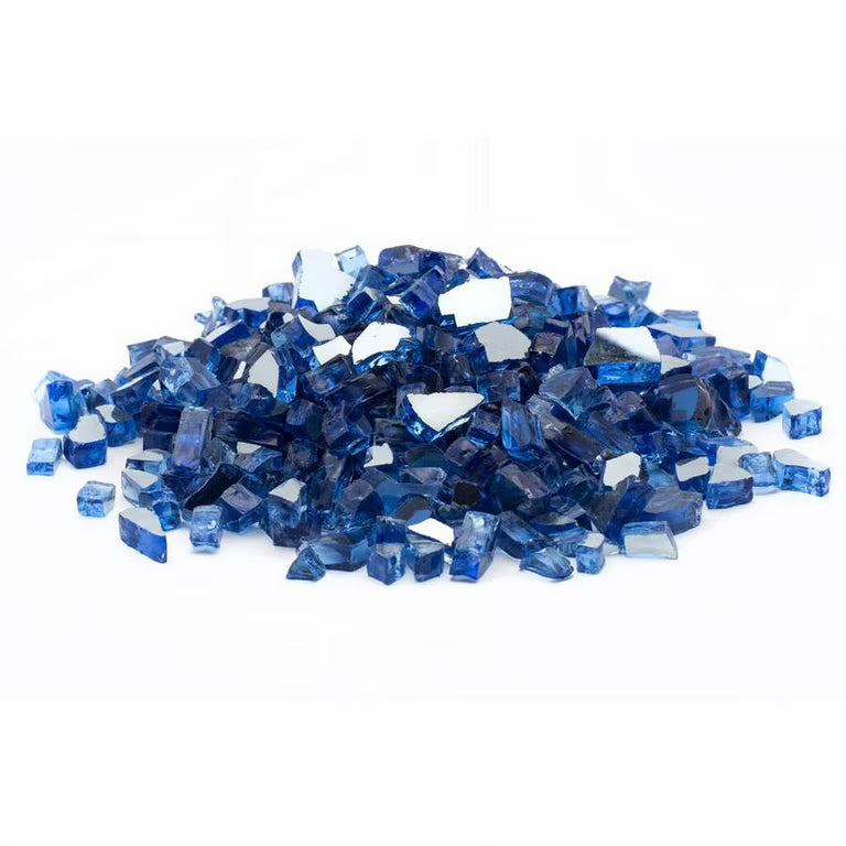 10-Pound Fire Glass - 1/4 inch Reflective Tempered Fire Glass for Fireplace Fire Pit