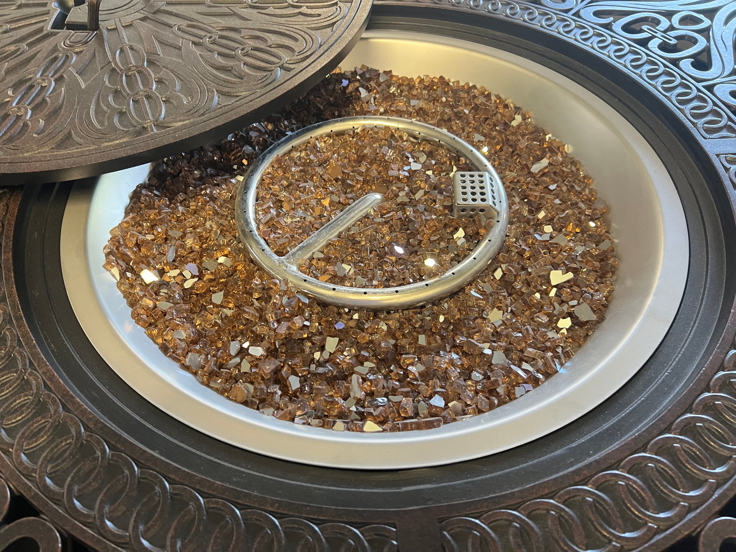10-Pound Fire Glass - 1/4 inch Reflective Tempered Fire Glass for Fireplace Fire Pit