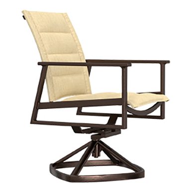 O.W. Lee Marin Padded Sling Swivel Rocker Dining Arm Chair