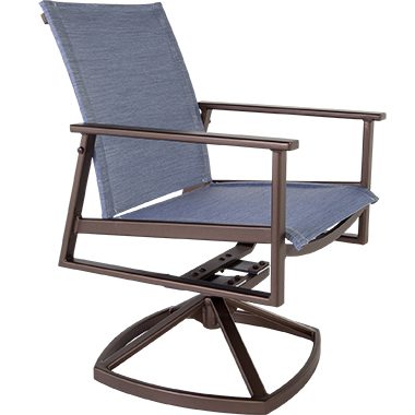 O.W. Lee Marin Sling Swivel Rocker Dining Chair