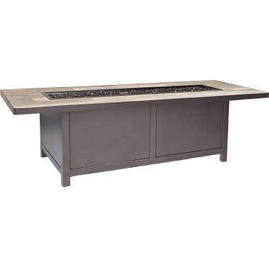 O.W. Lee 28"x72" Rect. Occasional Height Capri Iron Fire Pit
