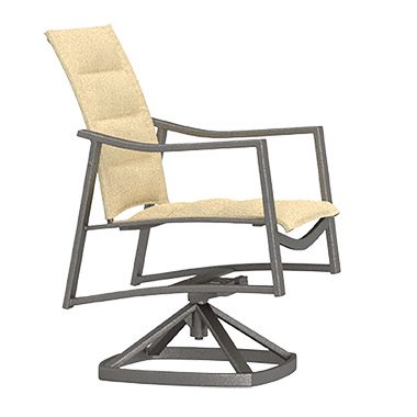 O.W. Lee Avana Padded  Sling Swivel Rocker Dining Arm Chair