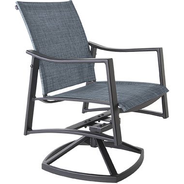 O.W. Lee Avana Sling Swivel Rocker Dining Arm Chair