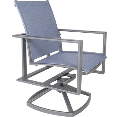 O.W. Lee Studio Sling Swivel Rocker Arm Dining Chair