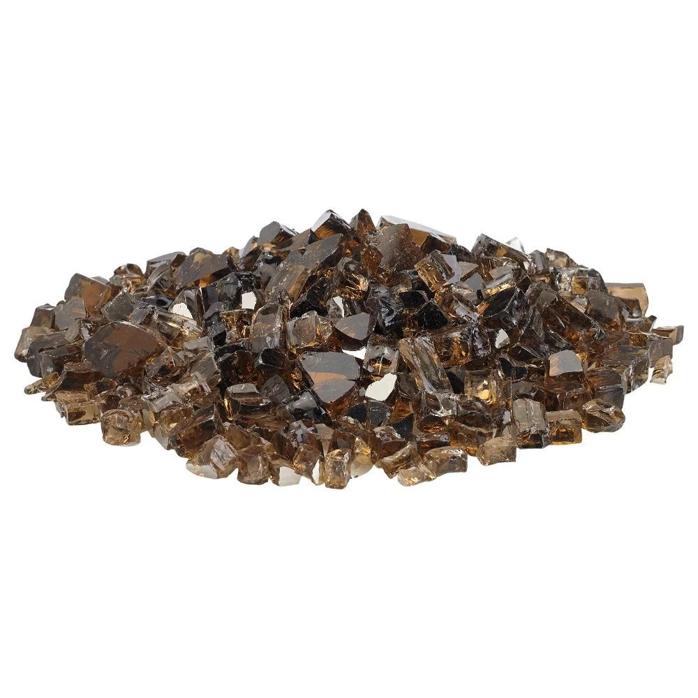 10-Pound Fire Glass - 1/4 inch Reflective Tempered Fire Glass for Fireplace Fire Pit