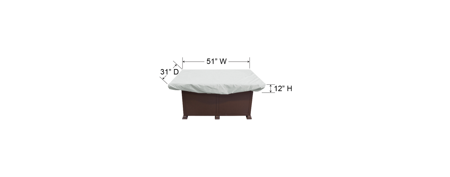 Treasure Garden Laege Rectangle Fire Pit/Table/Ottoman Protective Cover
